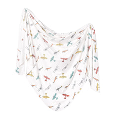 Copper Pearl Large Premium Knit Swaddle Ace flatlay highlighting versatile 46x46 blanket use