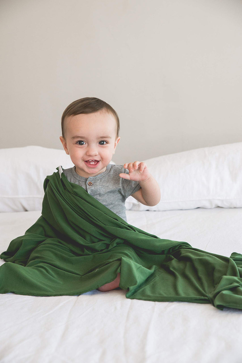Copper Pearl swaddle blanket easy-care design stays soft after cold machine washing.