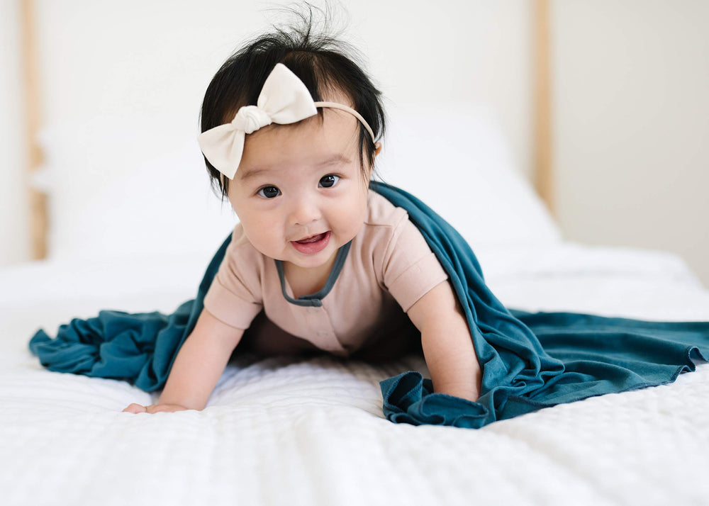 Copper Pearl steel swaddle blanket gift-ready packaging
