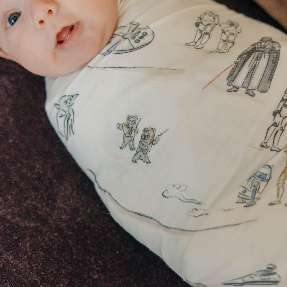 Copper Pearl swaddle Tatooine lightweight breathable design keeps baby comfortable.