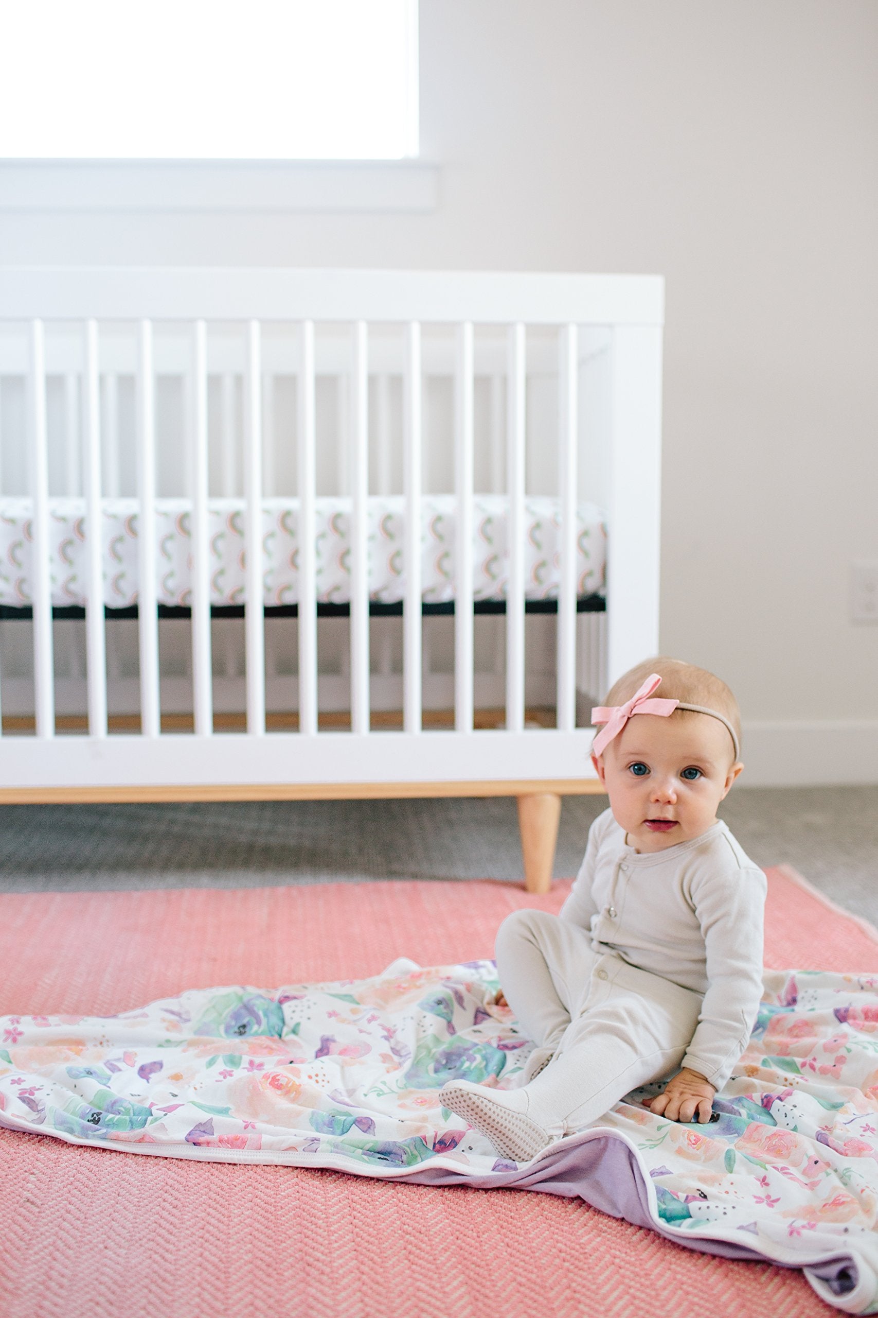 Copper Pearl bloom coordinating prints for a cohesive nursery look