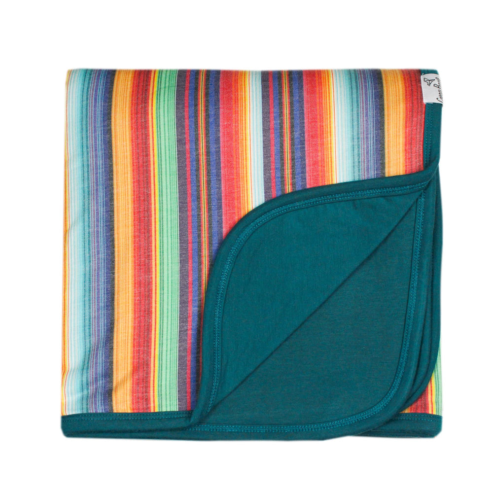 Copper Pearl three-layer blanket serape design, cozy nursery snuggles.