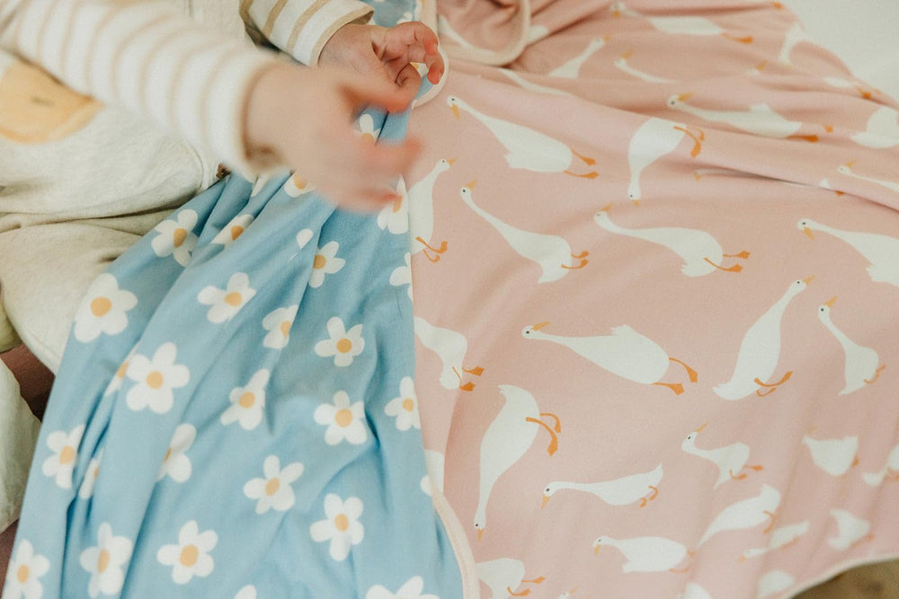 Copper Pearl blanket toddler-nap scene demonstrates long-lasting cozy warmth.