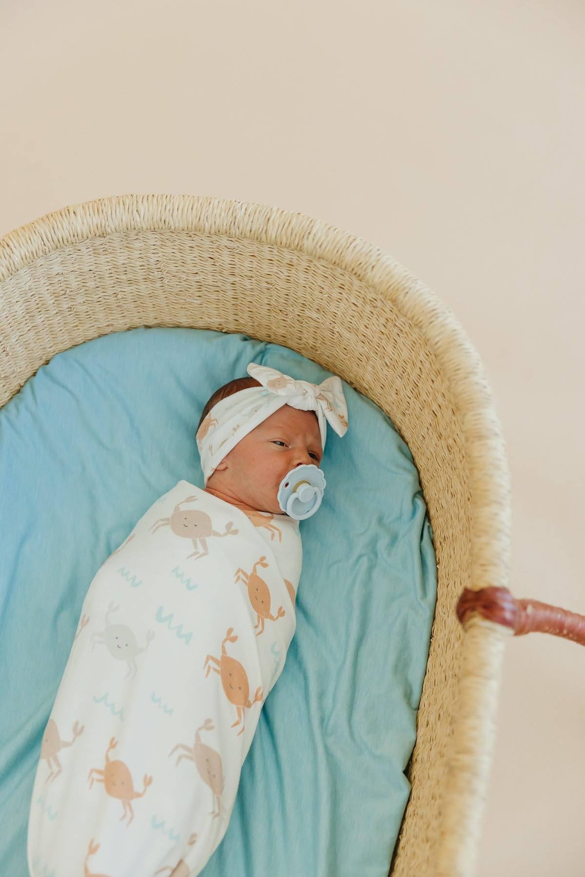 Copper Pearl Tide swaddle blanket easy care machine washable keeps softness after washes