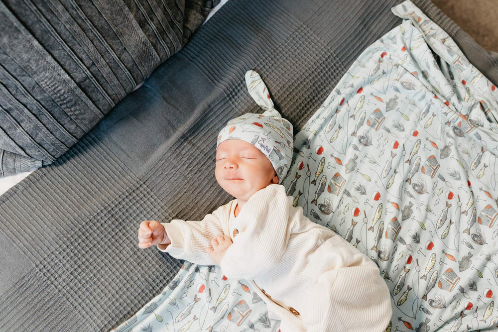 Copper Pearl Trout swaddle baby-nap setup demonstrates cozy, breathable rest comfort.