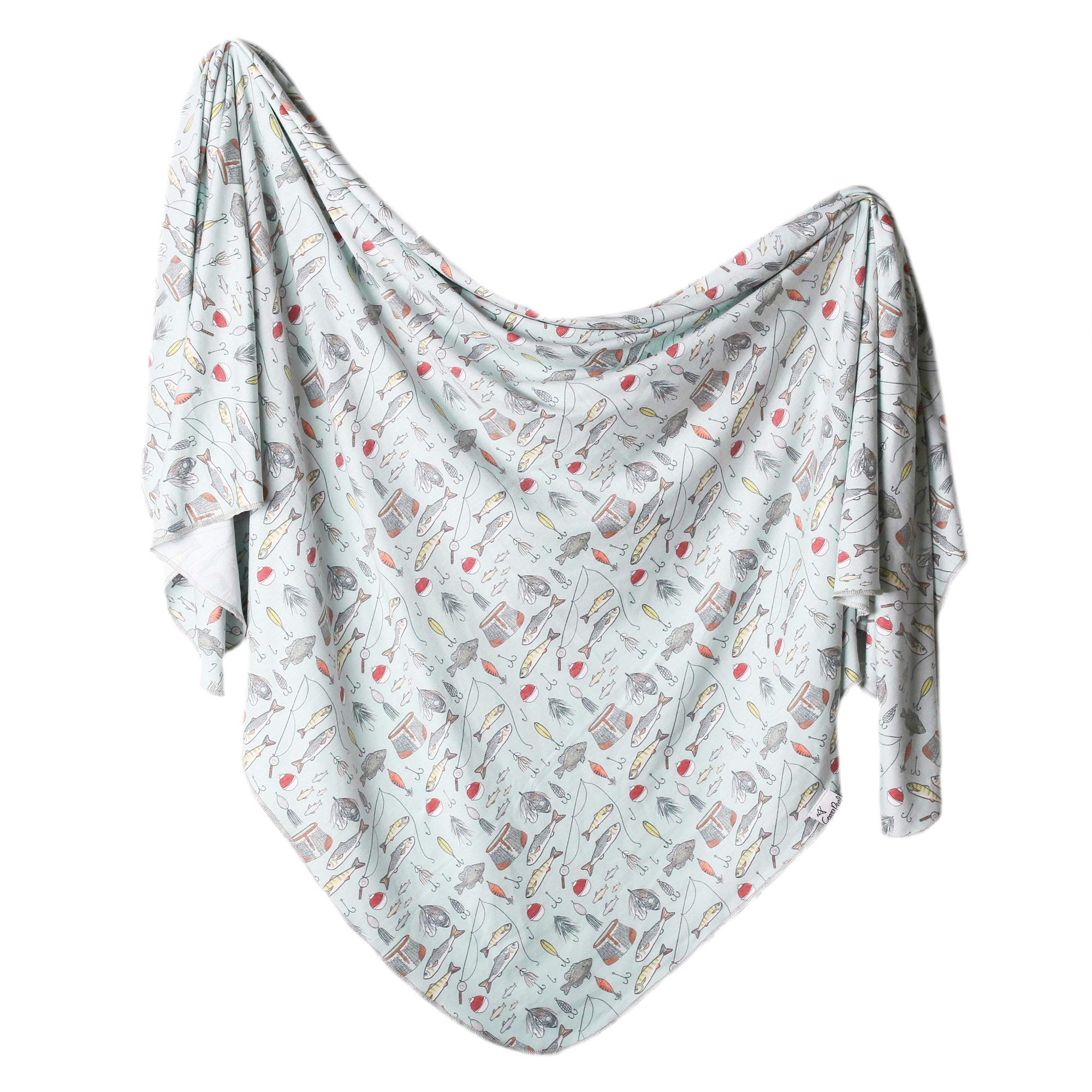 Copper Pearl Trout swaddle large blanket fold enables easy swaddling and grows with baby.
