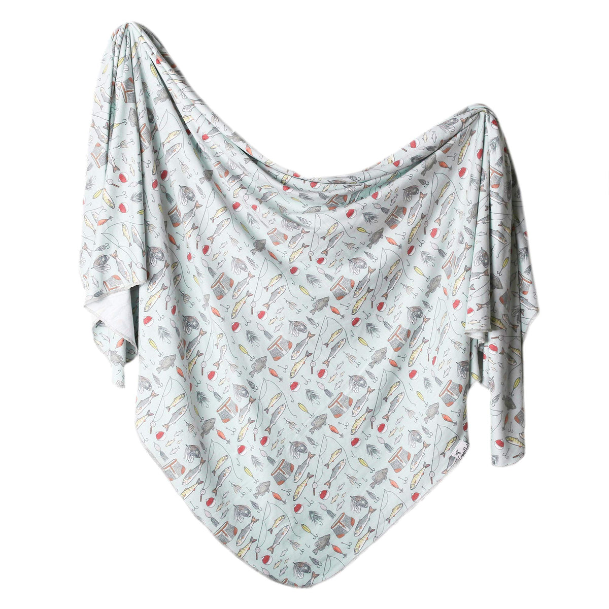 Copper Pearl Trout swaddle large blanket fold enables easy swaddling and grows with baby.