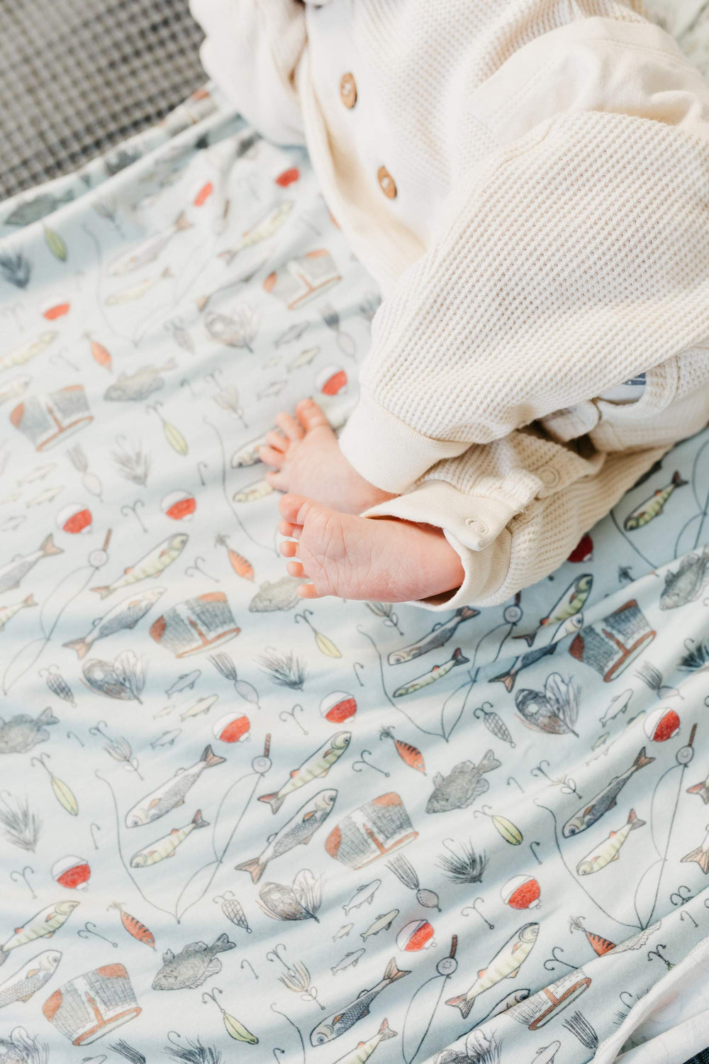 Copper Pearl Trout swaddle travel-ready image hints easy packing for trips.