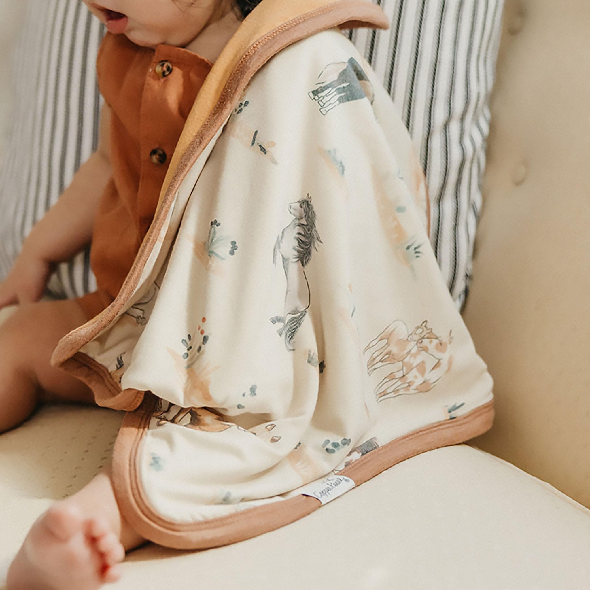 Copper Pearl two-pack security blankets showing backup option for nursery and travel