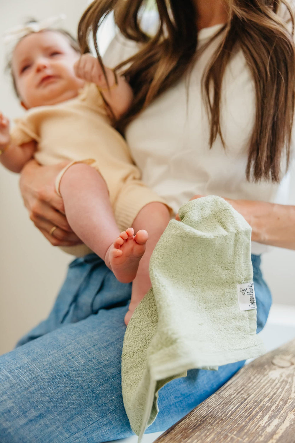 Copper Pearl washcloth nursery-face-wipe gentle post-feeding cleanups.