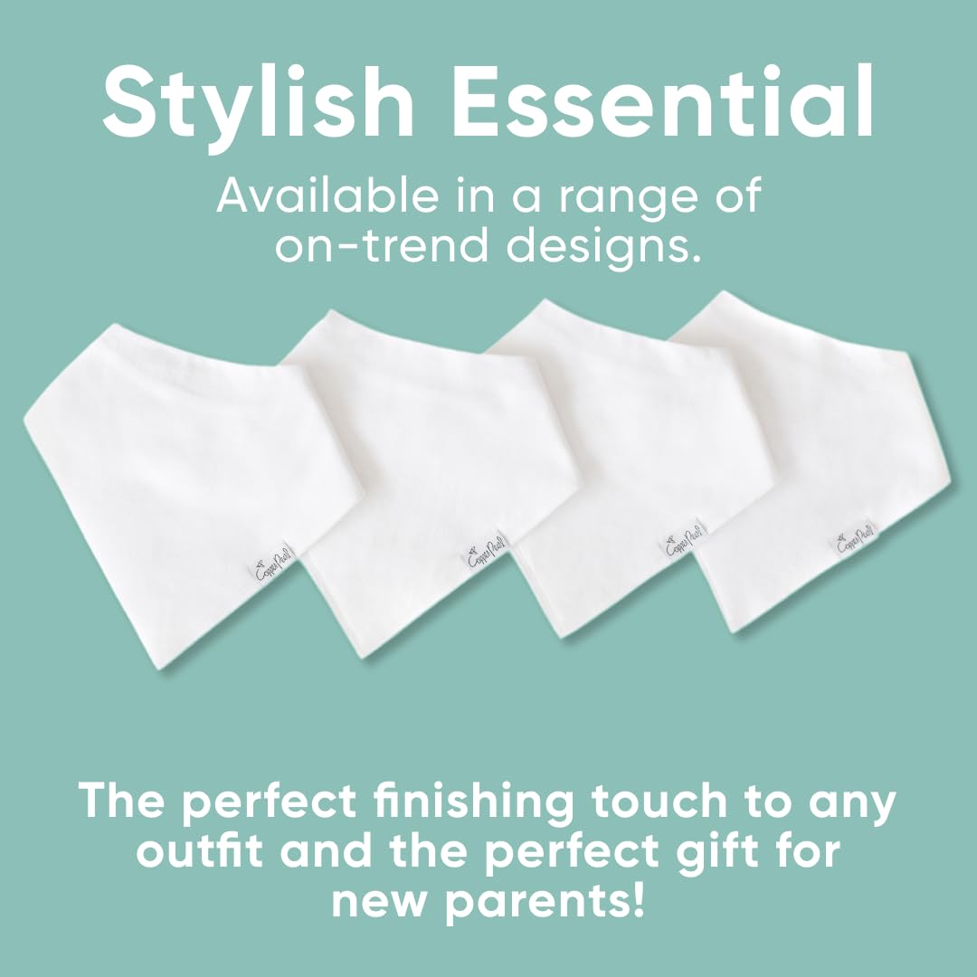 Copper Pearl White Basics bibs after washing show durable stitching and easy care.