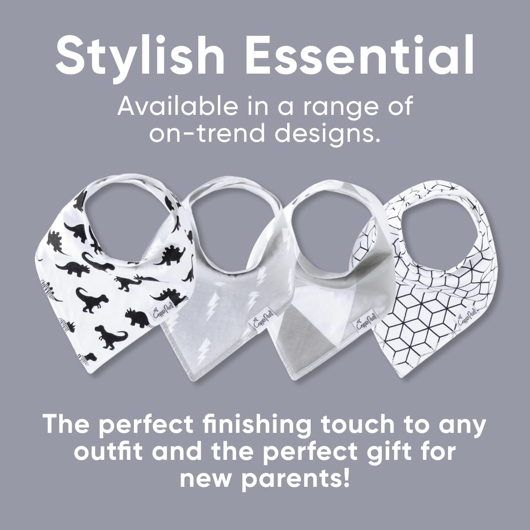 Copper Pearl Wild Set bibs machine-washable for busy parents.