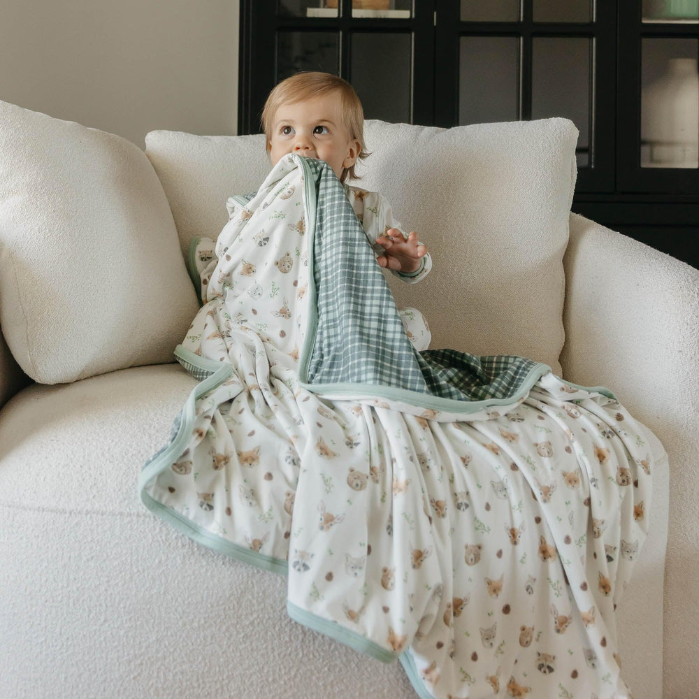 Copper Pearl Wilder quilt serged edges detail durability and long-lasting use.