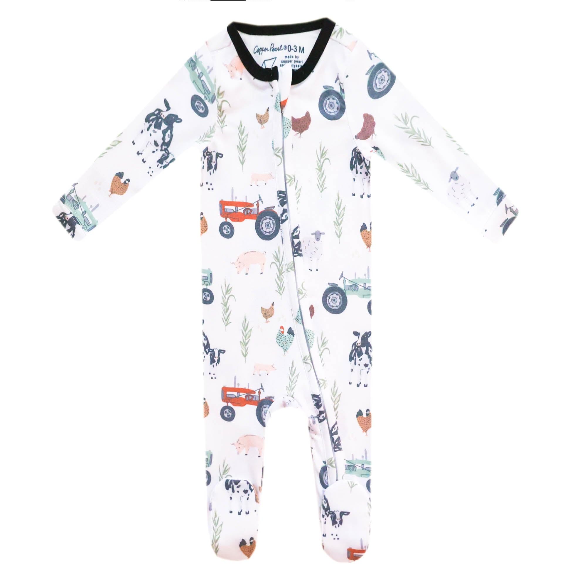 Copper Pearl zip-up footie pajamas knit fabric close-up shows ultra-soft, breathable comfort.