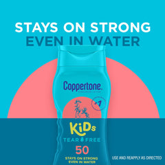Coppertone Kids SPF 50 broad-spectrum label signals trusted summer protection