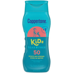 Coppertone Kids SPF 50 lotion bottle for reliable sun protection on the go