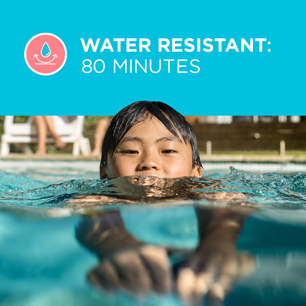80-minute water resistance ideal for beach and pool days with Coppertone Kids.