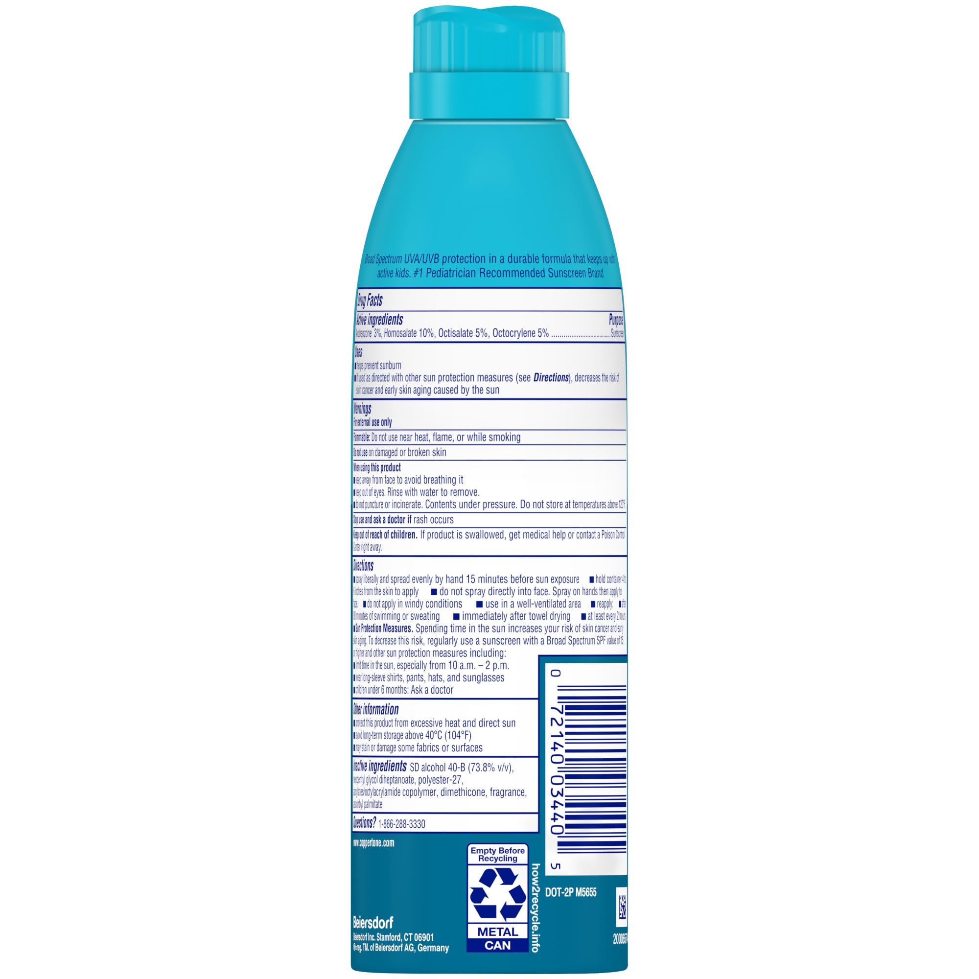 Coppertone Kids Sunscreen Spray SPF 50 is easy to apply at any angle for quick coverage.