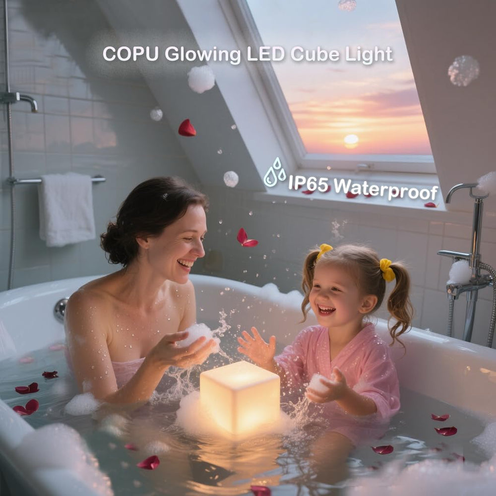 COPU cube light serves as a soothing bedside night light.