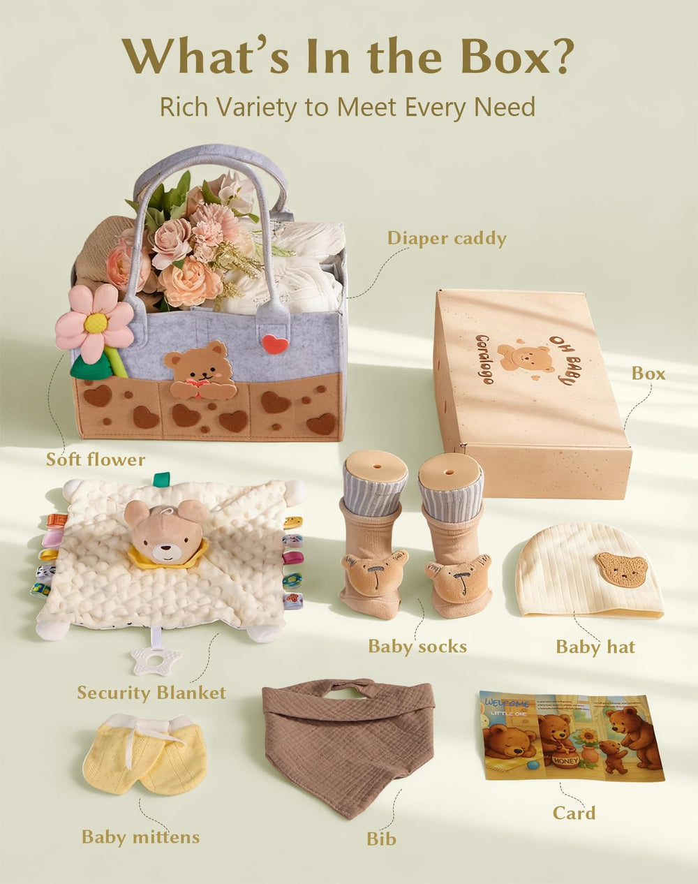 Coralogo lovey blanket provides soothing comfort for newborns in the gift set.