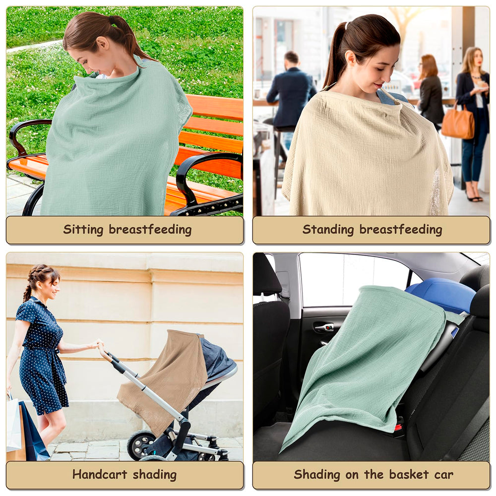 CORATED nursing cover protecting baby’s privacy during feeding in busy areas.