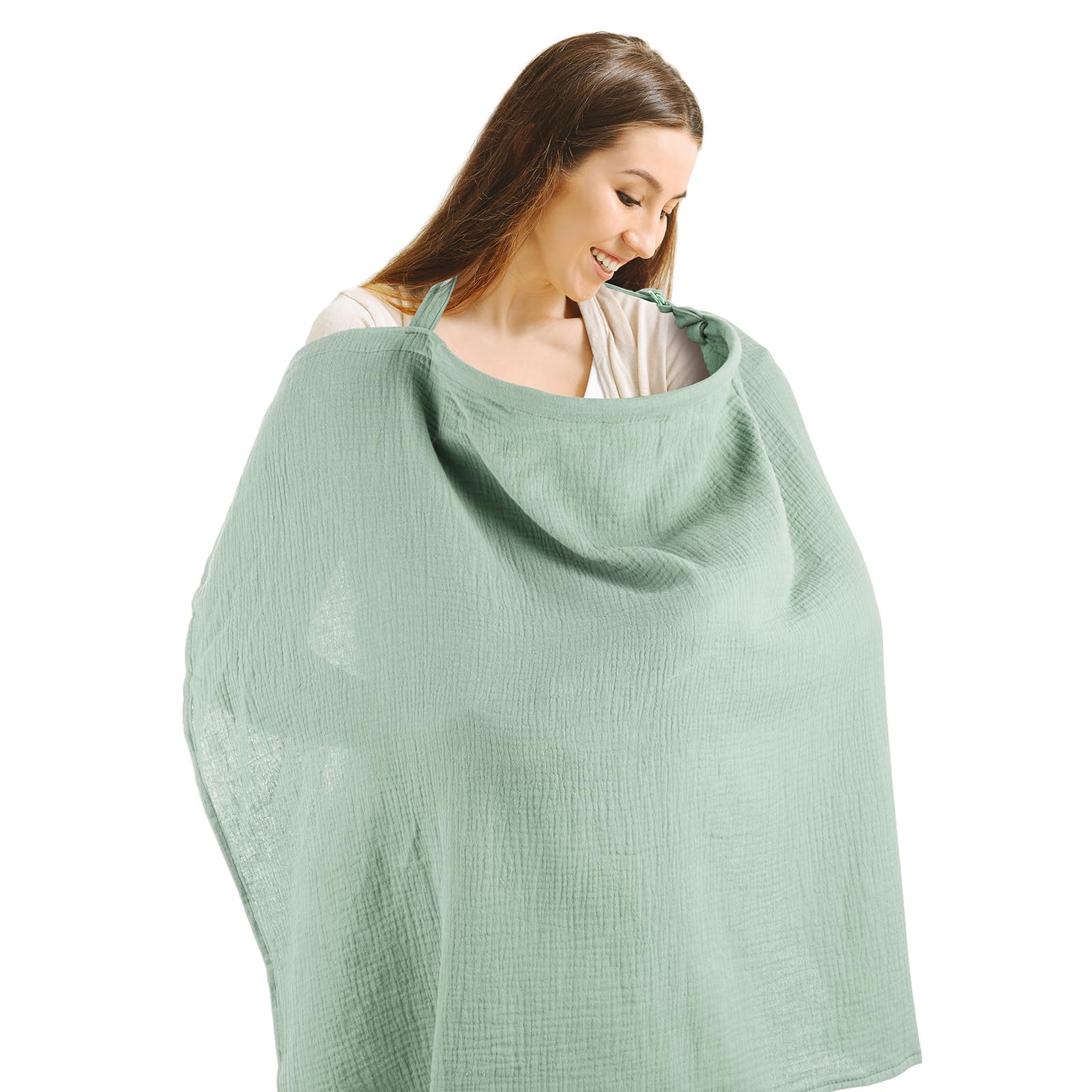 CORATED nursing cover used in public settings offering quick shade and privacy.