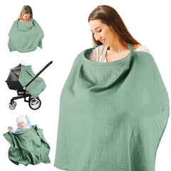 CORATED nursing cover with soft muslin fabric for gentle skin contact.