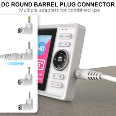 Cordro interchangeable DC connectors for multiple monitor models