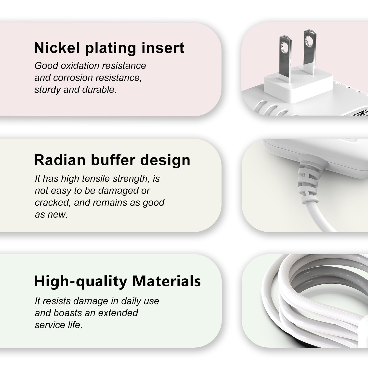 Cordro reinforced plug and thick copper wiring for daily durability