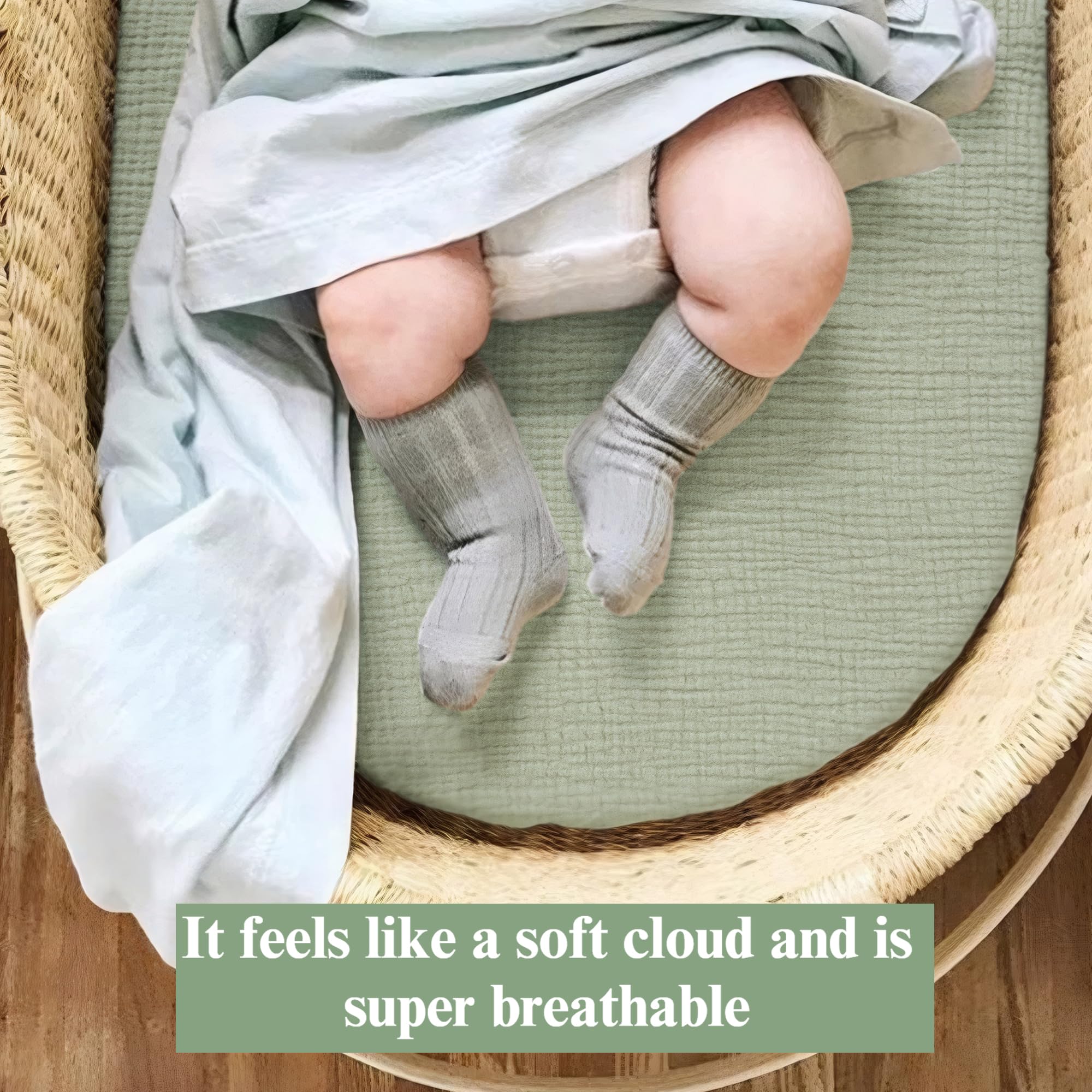 Coreeky 4-inch deep pocket secures thicker bassinet mattresses for a smooth fit