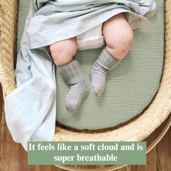 Coreeky 4-inch deep pocket secures thicker bassinet mattresses for a smooth fit