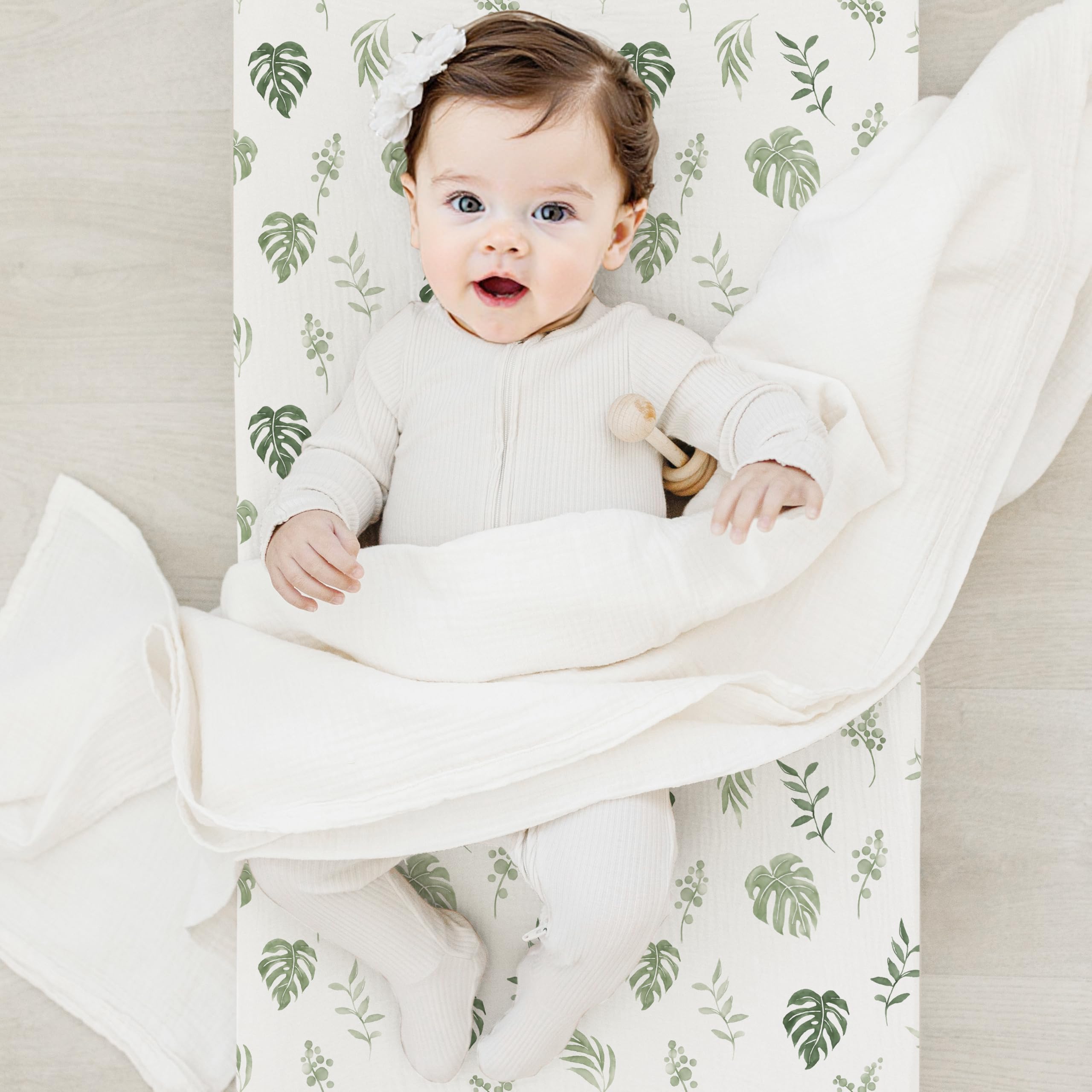 Coreeky muslin cotton changing pad cover breathable and durable for daily use