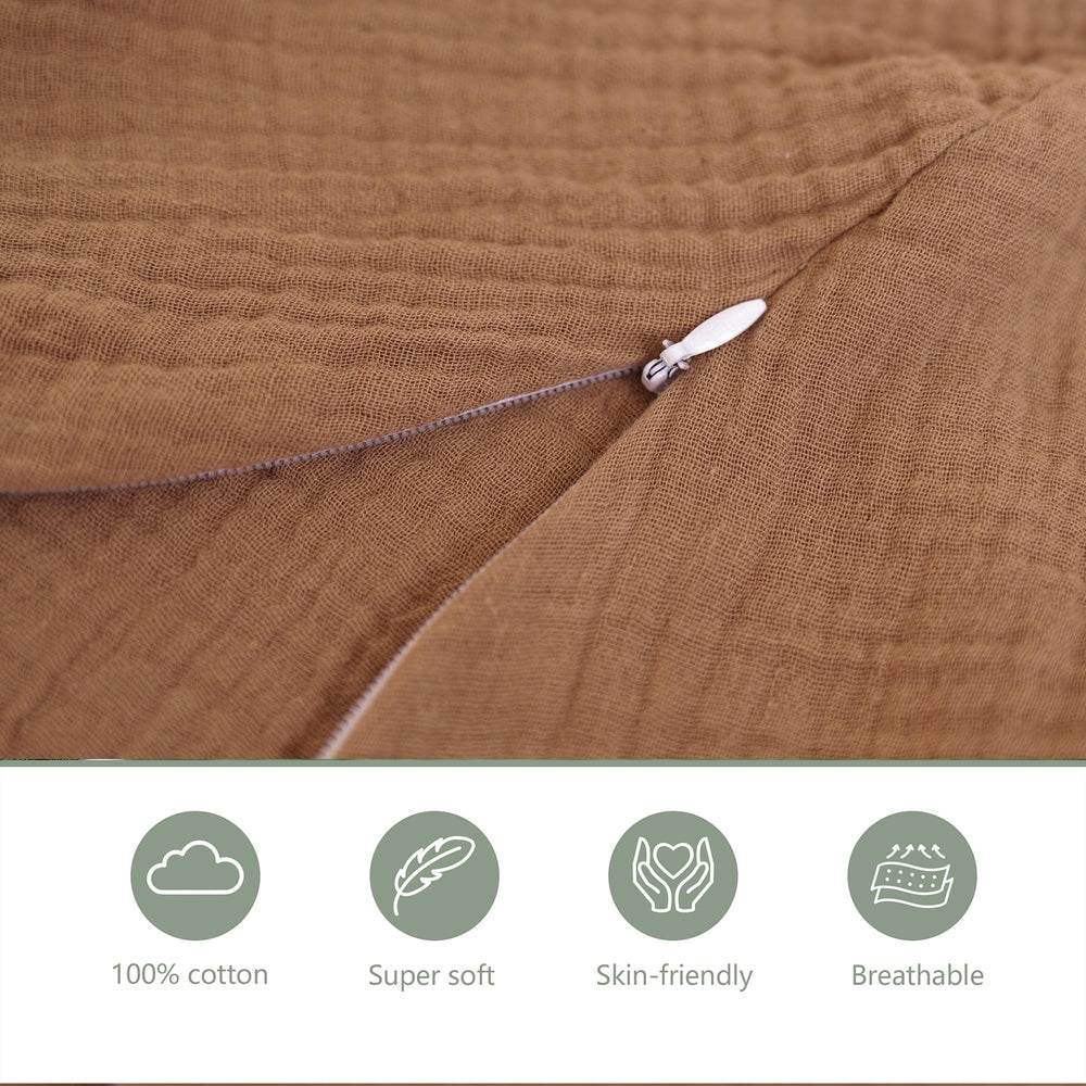 Coreeky muslin nursing pillow cover fits standard pillows for versatile daily use