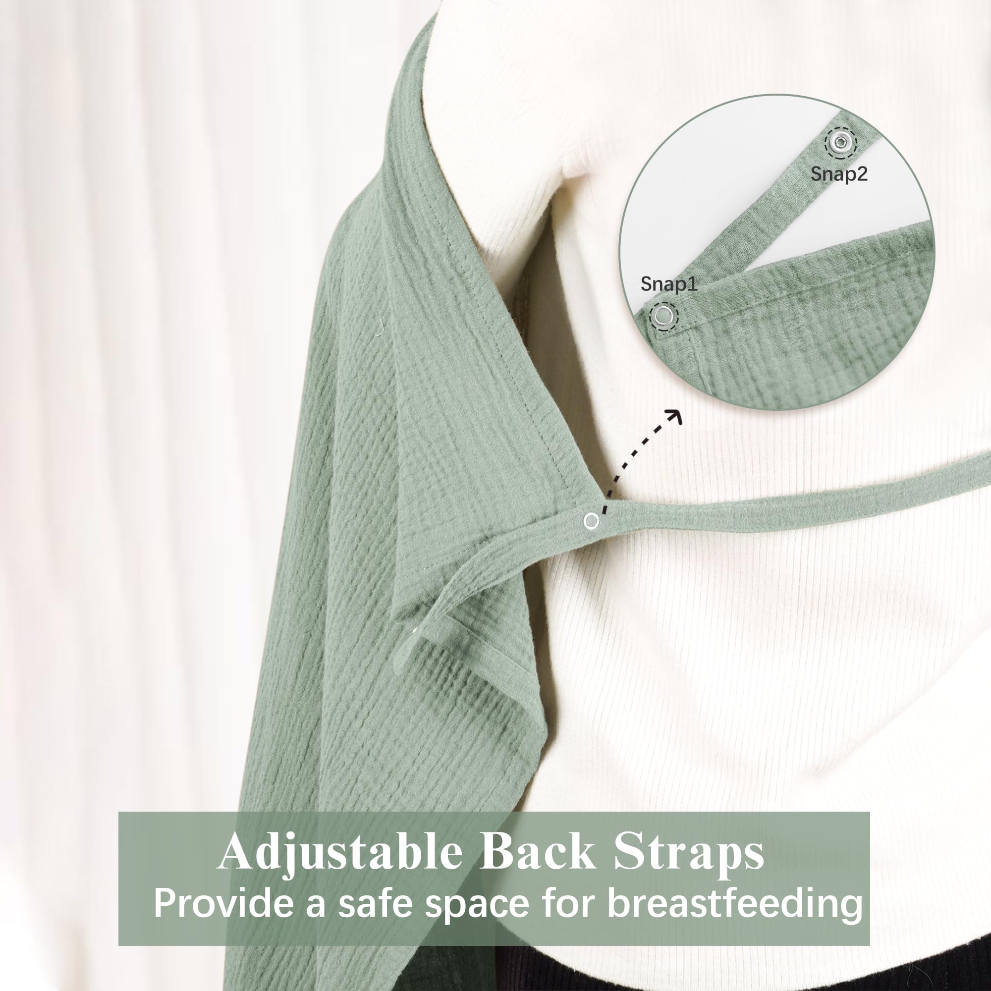 Coreeky nursing cover full-coverage design ensures privacy for discreet public nursing.