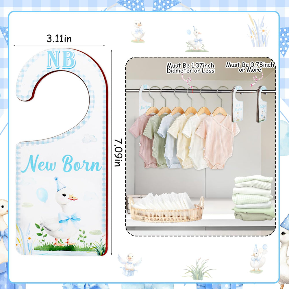 Corner Lace closet-rod setup shows eight sizes neatly organized