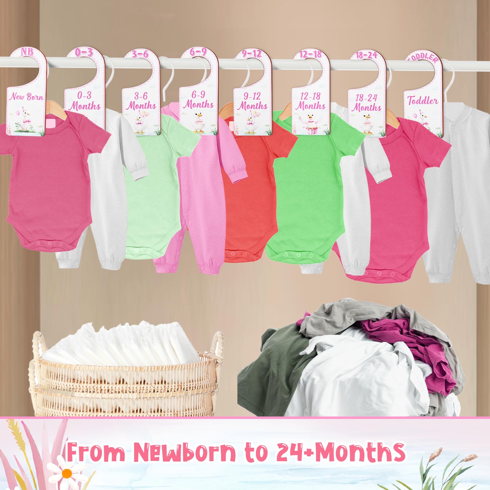 CORNER LACE natural wood pink-goose dividers have a smooth surface to prevent fabric snags.