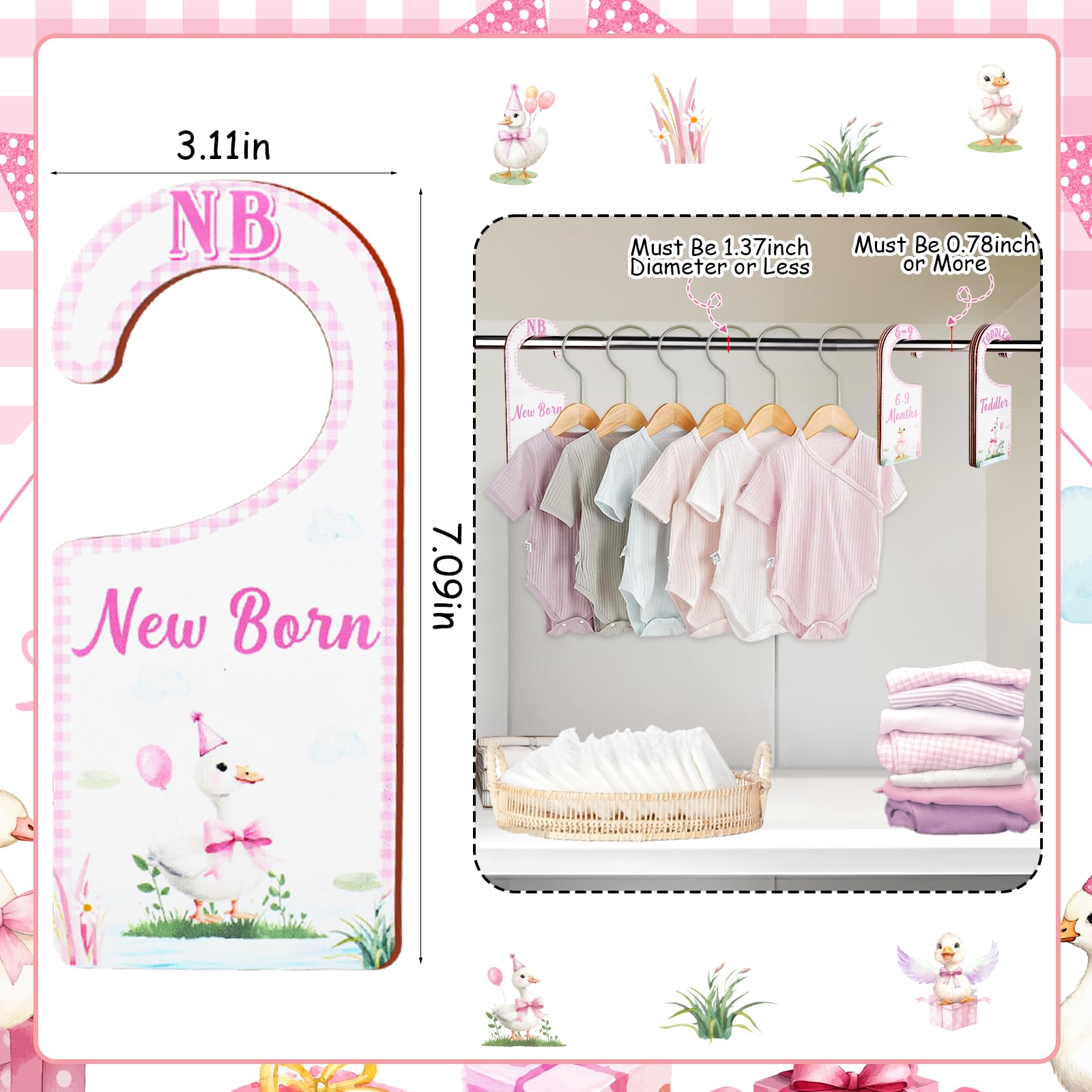 CORNER LACE nursery decor pink-goose dividers add charming, practical storage to any space.