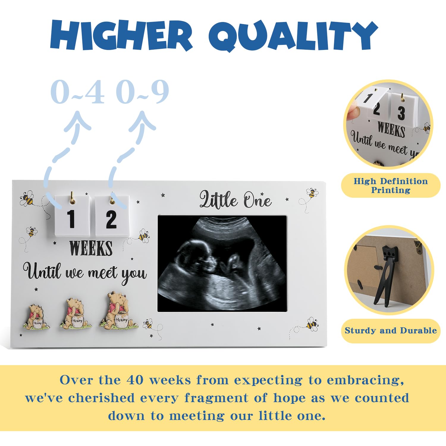 CORODER Baby countdown weeks plaques on frame highlight weeks until arrival