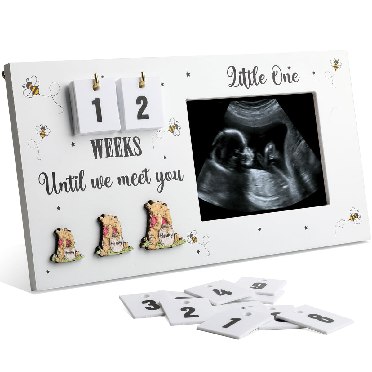 CORODER Cute Bear Sonogram Frame closeup shows cherishing keepsake for baby memories