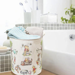 CORODER Foldable canvas storage basket collapsed for compact storage.