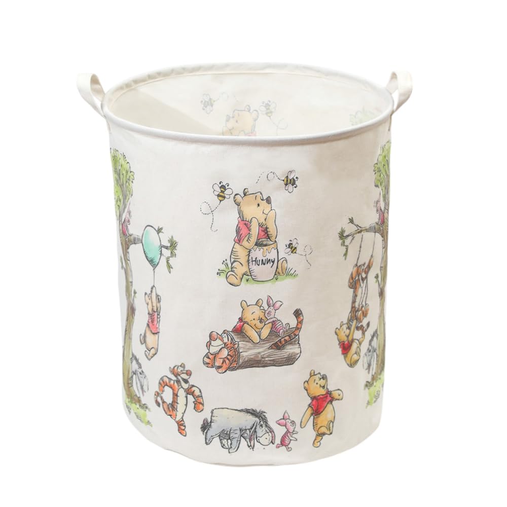 CORODER Oval Bear Nursery Basket front view showing ample storage space for toys and laundry.