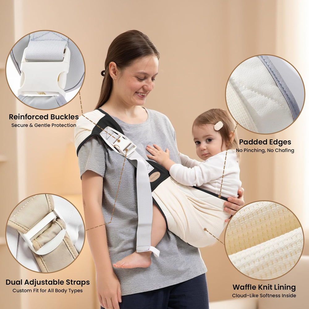 COSDIG baby carrier lightweight design supports travel, hikes, and everyday errands