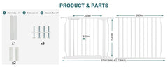 COSEND baby gate with double-lock system, easy for adults to operate, tough for kids.