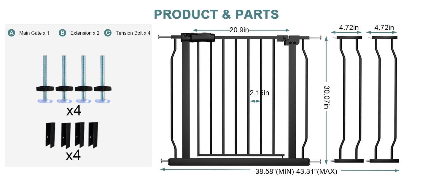 COSEND gate with hold-open feature enabling hands-free passage