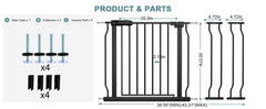 COSEND gate with hold-open feature enabling hands-free passage