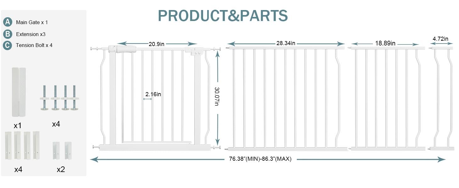 COSEND large gate in doorway demonstrates auto-close feature for effortless safety.