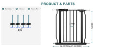 COSEND Narrow Baby Gate auto-close feature shown in action for convenient passage.