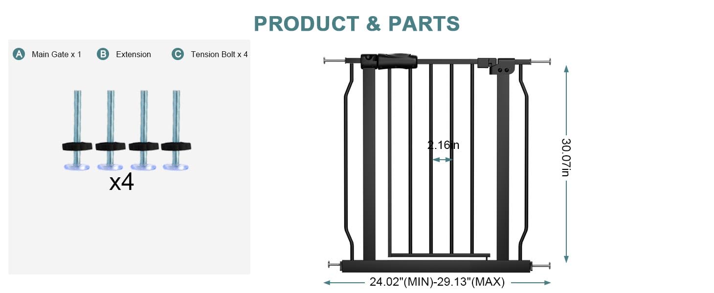 COSEND narrow gate auto-close in action, convenient one-hand operation for adults