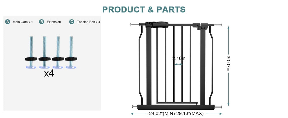 COSEND narrow gate auto-close in action, convenient one-hand operation for adults