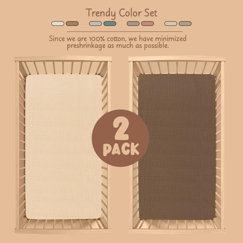 COSMOPLUS Muslin crib sheets are machine washable and durable through frequent washing.